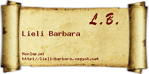 Lieli Barbara névjegykártya